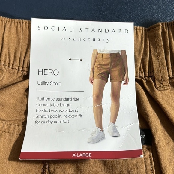Sanctuary Social Standard Women's XL Hero Utility Short Brown Convertible NWT - Picture 13 of 14